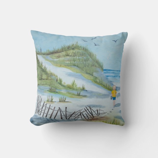 Coussin Beach Boy en aquarelle (Recto)