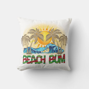 Coussin Beach Bum Watermelon, Ocean Waves et soleil trop