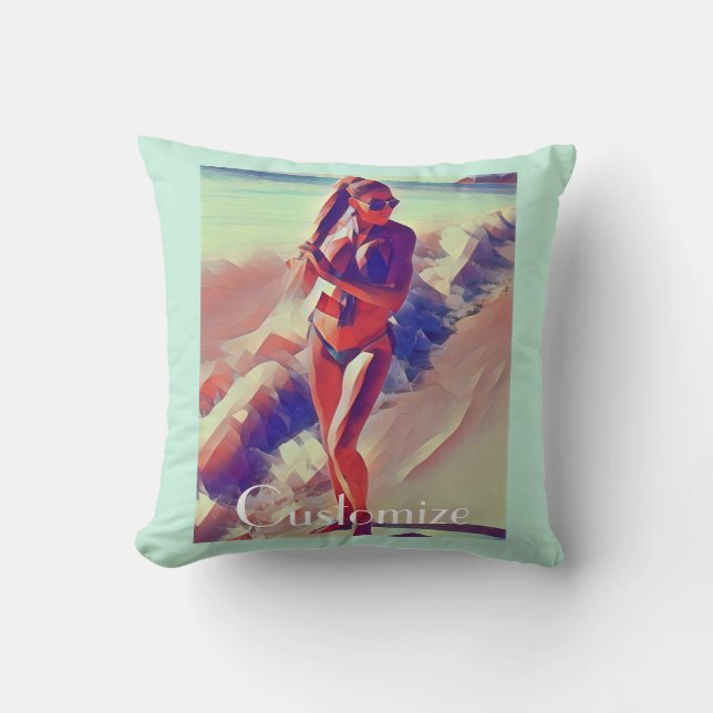 Coussin Beach Girl Thunder_Cove (Recto)