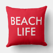 Coussin Beach Life Lifeguard Cadeau rouge (Verso)
