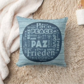 Coussin Beachcomber, paix dans plusieurs langues (Couverture)