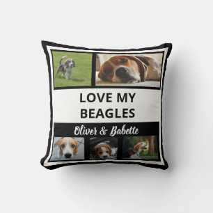 Coussin Beagle Amateurs Chien Chien Chien Moderne Noir Bla