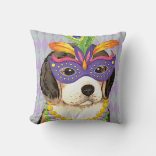 Coussin Beagle de mardi gras