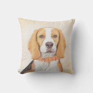 Coussin Beagle Hound Dog Peinture Animal Art original