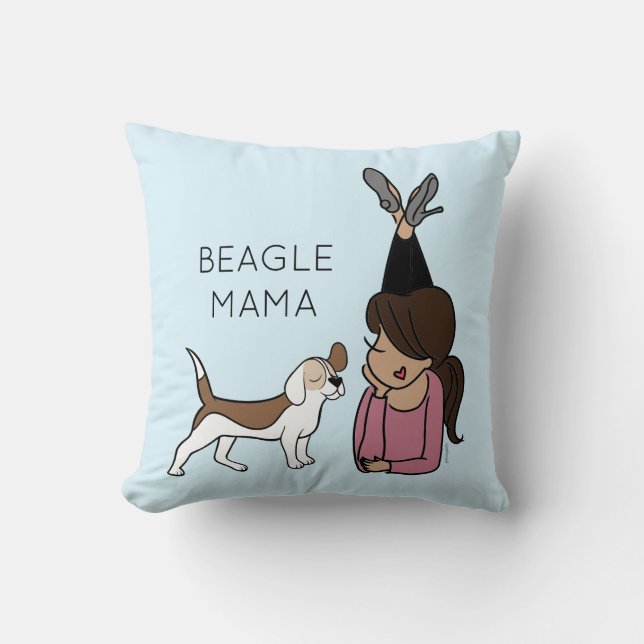 Coussin Beagle personnalisé Mama Jeu d'oreiller (Recto)