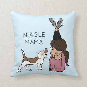 Coussin Beagle personnalisé Mama Jeu d'oreiller