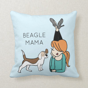 Coussin Beagle personnalisé Mama Jeu d'oreiller