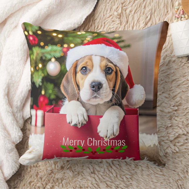 Coussin Beagle Puppy Christmas Design, (Couverture)