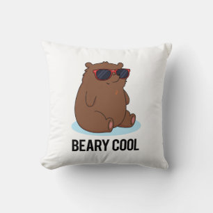 Coussin Béaire Cool Funky Brown Bear Pun