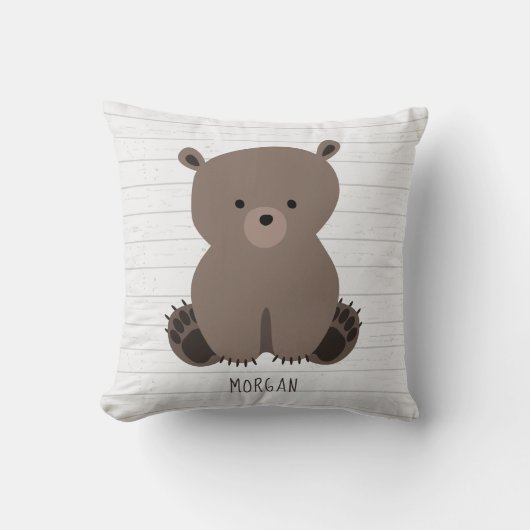 Coussin Bear Cube Gris Bois (Recto)