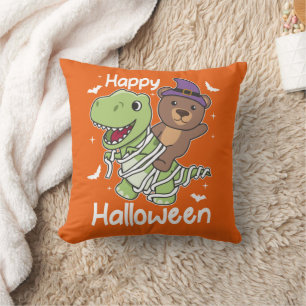 Coussin Bear Happy Halloween T-rex costume maman