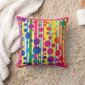 Coussin [Beatnik Bubbles] Rétro pois rayés rose (Couverture)