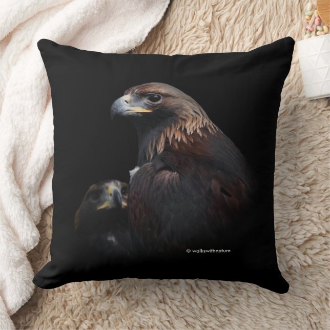 Coussin Beau Aigles d'or Vignette à Noir (Couverture)