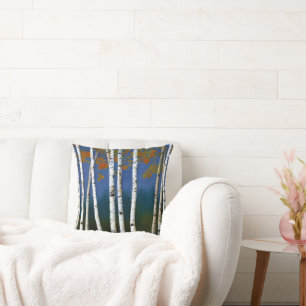Coussin Beau bouleau d'automne