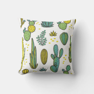 Coussin Beau cactus dessinés à la main abstrait marin natu