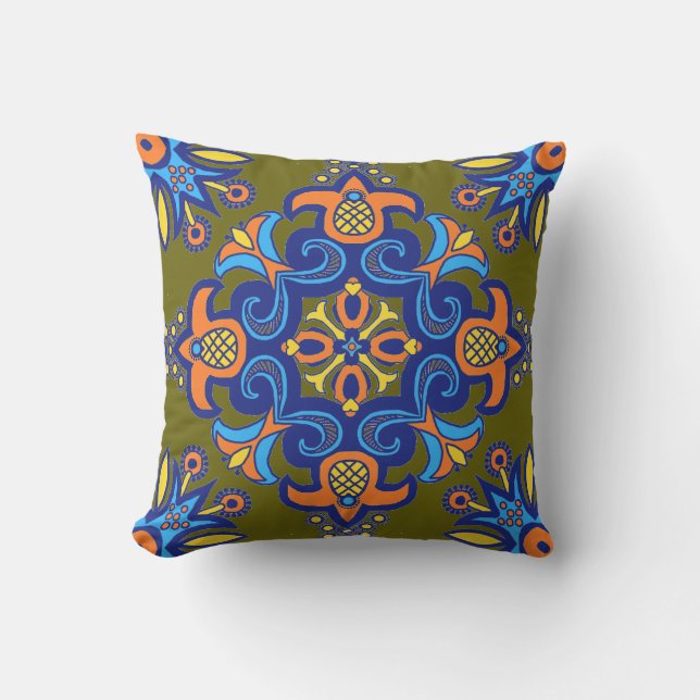 Coussin Beau Carrelage Boho Talavera (Recto)