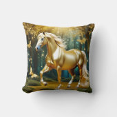 Coussin Beau cheval d'or, imaginaire art (Recto)