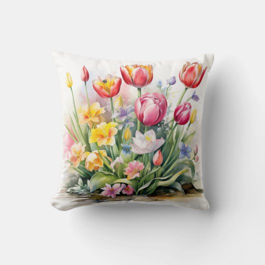 Coussin Beau coton à fleurs (Recto)