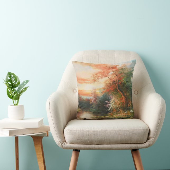 Coussin Beau coucher de soleil dans la forêt (Chaise)