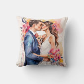 Coussin Beau couple Mariage avec mignonne drôle (Recto)