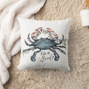 Coussin Beau Crabe Bleu Art Design
