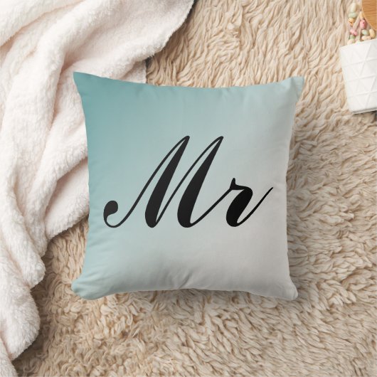 Coussin Beau dégradé bleu et blanc M. et Mme. (Couverture)