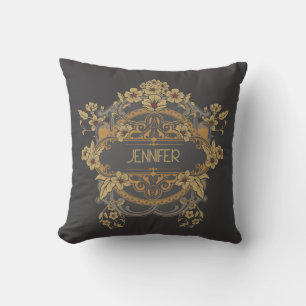 Coussin Beau design Art Nouveau avec fleurs