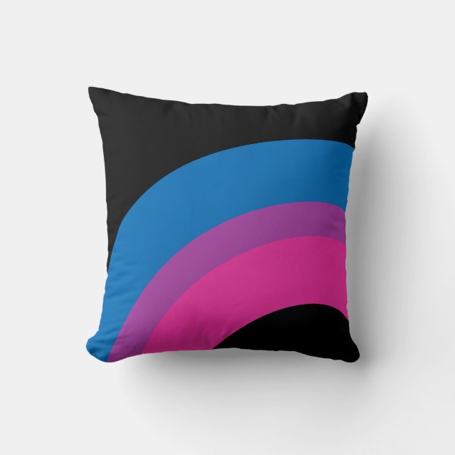 Coussin Beau drapeau Bisexuel Pride Arc-en-ciel Noir (Recto)