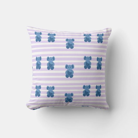 Coussin Beau éléphant bleu bébé (Recto)