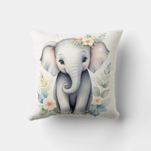 Coussin Beau éléphant floral