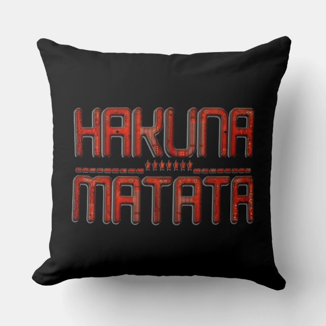 Coussin Beau Extraordinaire Embossé Rouge Hakuna Matata Te (Recto)