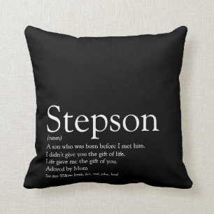 Coussin Beau-fils Noir et Blanc Définition Amusante Modern