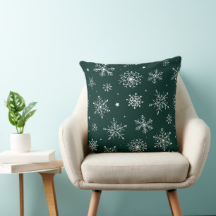 Coussin Beau flocon blanc de Noël