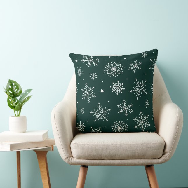 Coussin Beau flocon blanc de Noël (Chaise)