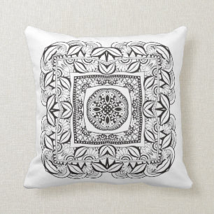 Coussin Beau griffonnage carré décoratif