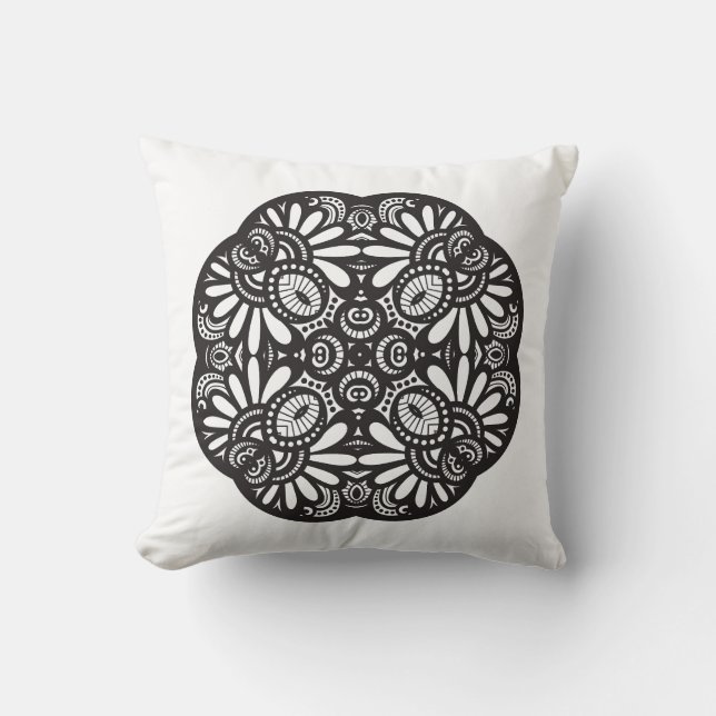 Coussin Beau griffonnage de carré noir de Deco (Recto)