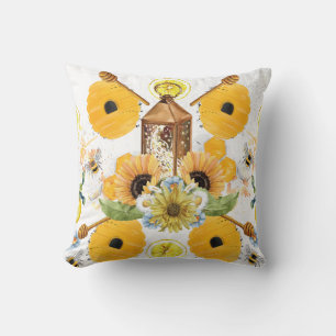 Coussin Beau Jardin Bee Tournesol