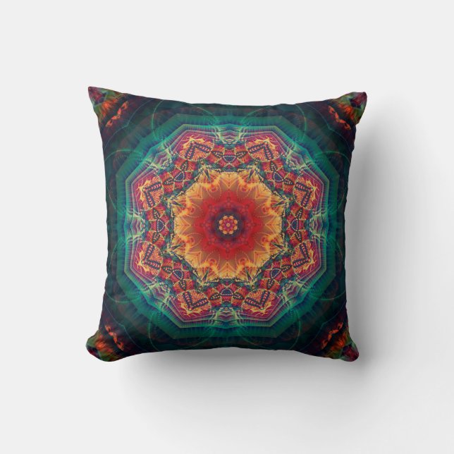 Coussin Beau kaléidoscope à fleurs multicolores motif (Recto)
