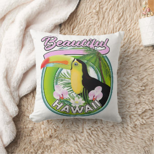 Coussin beau logo de voyage à Hawaii