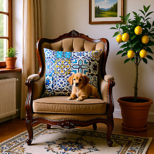 Coussin 🤩 Beau mélange d'Oreiller à lancer Azulejos