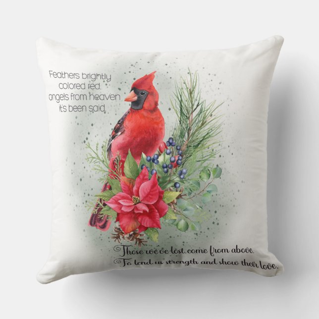 Coussin Beau Mémorial/Inspirationnel/Cardinal (Verso)