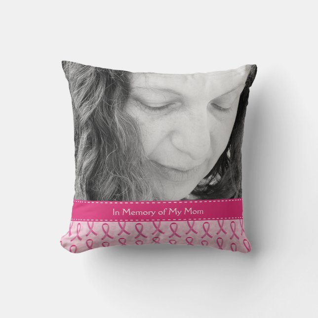 Coussin Beau mémorial rose fait sur commande de ruban (Recto)