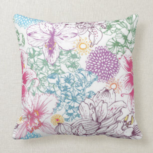 Coussin Beau motif avec les fleurs colorées