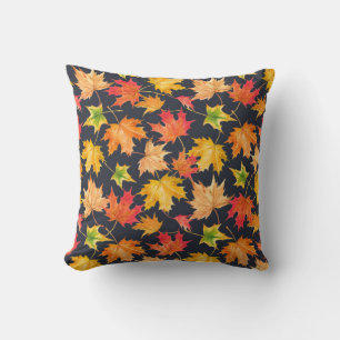Coussin Beau motif d'automne transparent avec aquarelle