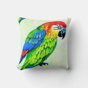 Coussin Beau Motif de perroquet coloré
