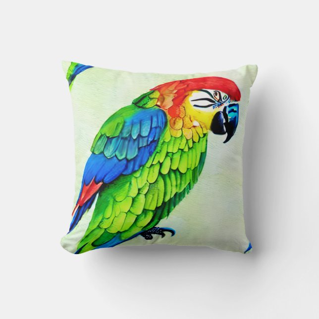 Coussin Beau Motif de perroquet coloré (Recto)