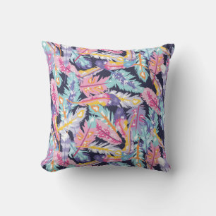 Coussin Beau Motif de plumes colorées de Boho