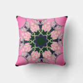 Coussin Beau motif de teinte violet rose bébé monogramme (Verso)