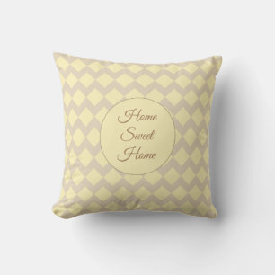 Coussin Beau motif diamant en ivoire et beige