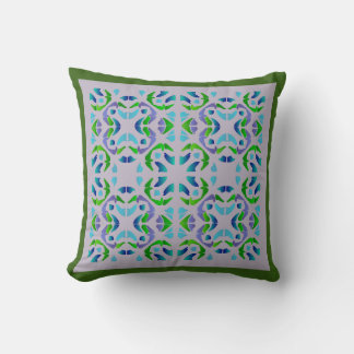 Coussin beau motif vert et bleu